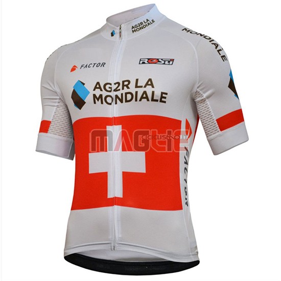 2018 Maglia Ag2r La Mondiale Manica Corta Campione Svizzera - Clicca l'immagine per chiudere